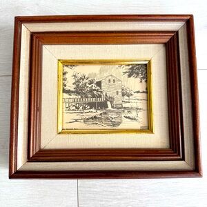 The Backus Mill, Ontario, Norbert Collins - Framed Print Etching Norfolk County
